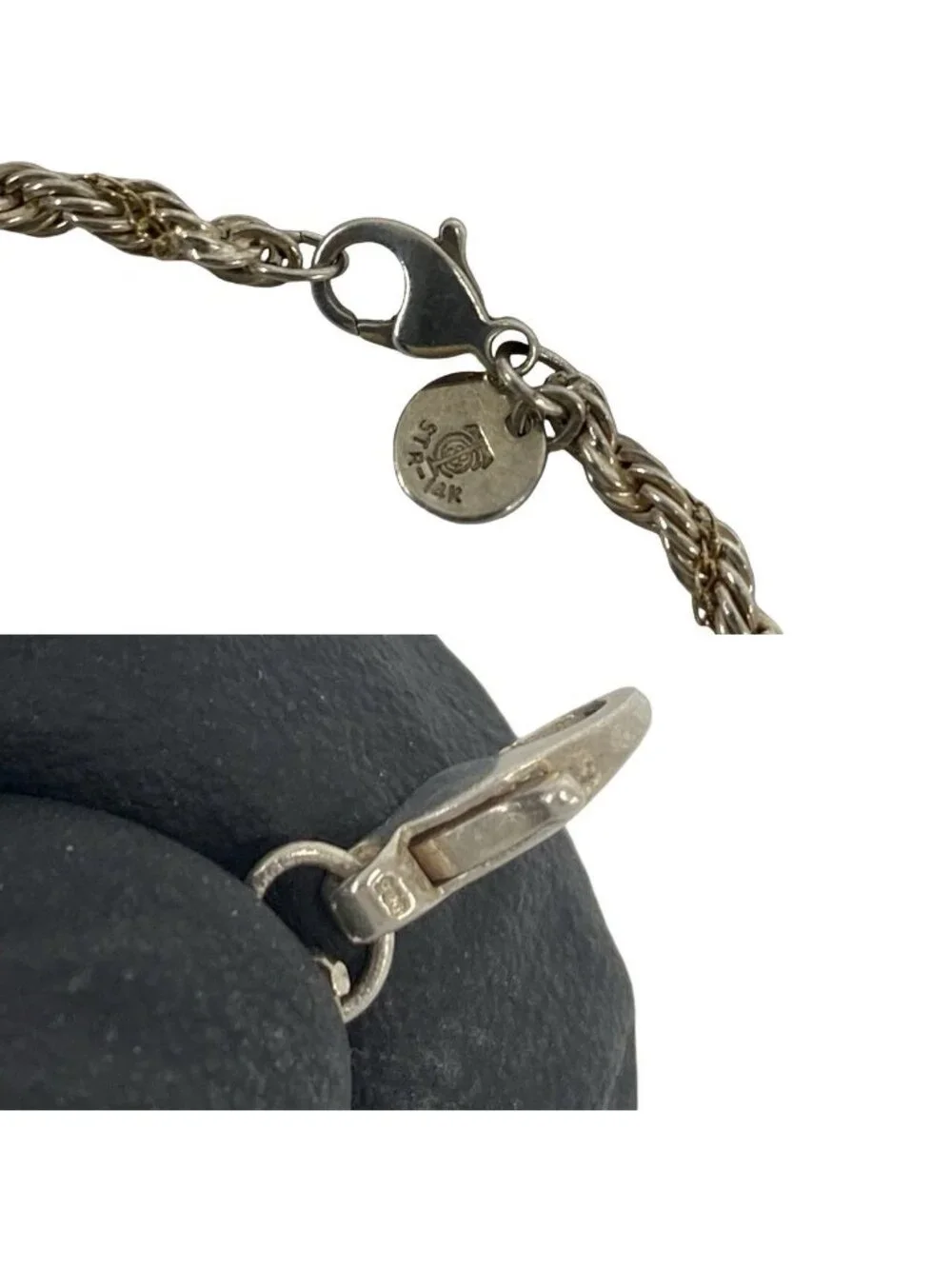 Tiffany & Co Vintage Twisted Rope Bracelet Silver Yellow Gold